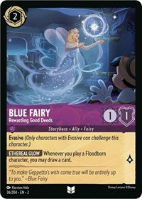 Disney Lorcana Single - Rise of The Floodborn - Blue Fairy - Rewarding Good Deeds - Uncommon/036 Lightly Played