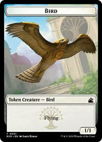 Magic: The Gathering Single - Ravnica Remastered - Bird // Rhino Double-Sided Token (Foil) - Token/0001//0011 Lightly Played