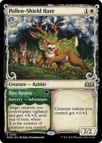 Magic: The Gathering Single - Wilds of Eldraine - Pollen-Shield Hare (Showcase) - Rare/0293 Lightly Played