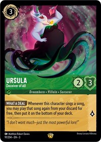 Disney Lorcana Single - Into The Inklands - Ursula - Deceiver of All - Legendary/091 Lightly Played