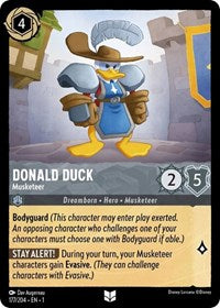 Disney Lorcana Single - First Chapter - Donald Duck,Musketeer - Uncommon/177 Lightly Played