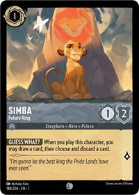 Disney Lorcana Single - First Chapter - Simba, Future King - FOIL Common/188 Lightly Played
