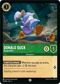 Disney Lorcana Single - Rise of The Floodborn - Donald Duck - Sleepwalker - Common/078 Lightly Played