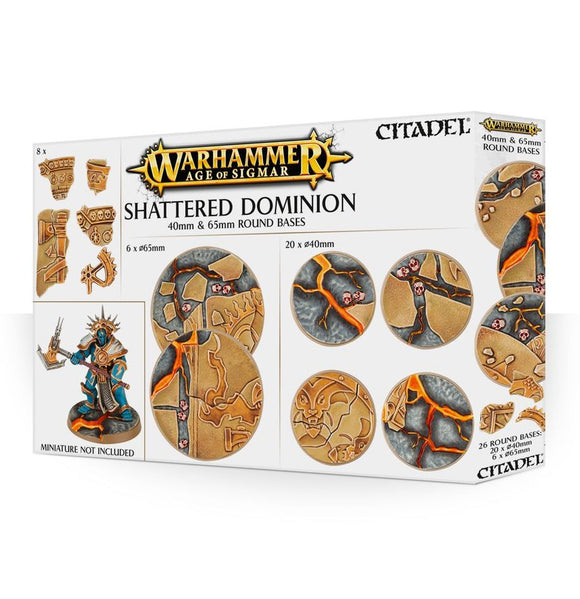 Warhammer Age of Sigmar - SHATTERED DOMINION 40 & 65MM ROUND BASES