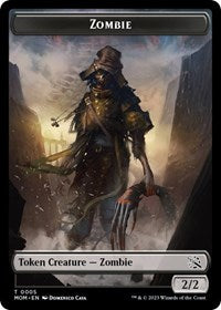 Magic: The Gathering Single - March of the Machine - Zombie Token - Token/0005 - Lightly Played