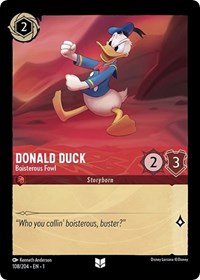 Disney Lorcana Single - First Chapter - Donald Duck, Boisterous Fowl - FOIL Uncommon/108 Lightly Played