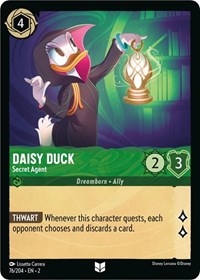 Disney Lorcana Single - Rise of The Floodborn - Daisy Duck - Secret Agent - Uncommon/076 Lightly Played