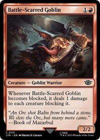 Magic: The Gathering Single - Universes Beyond: The Lord of the Rings: Tales of Middle-earth - Battle-Scarred Goblin (Foil) - Common/0115 - Lightly Played