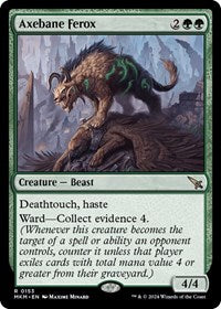 Magic: The Gathering Single - Murders at Karlov Manor - Axebane Ferox (PRE-RELEASE) - FOIL Rare/0153 Lightly Played