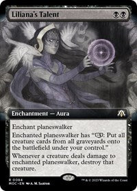 Magic: The Gathering Single - Commander: March of the Machine - Liliana's Talent (Extended Art) (Foil) - Rare/0084 - Lightly Played