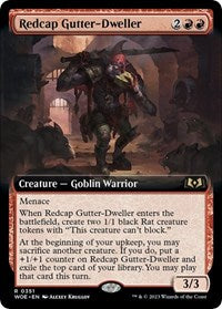 Magic: The Gathering Single - Wilds of Eldraine - Redcap Gutter-Dweller (Extended Art) (Foil) - Rare/0351 Lightly Played