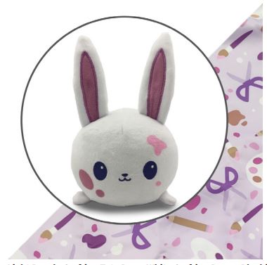 Plushie Tote Bag: Light Purple Crafting Tote Bag + White Crafting Bunny Plushie