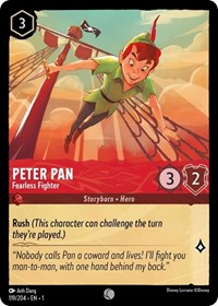 Disney Lorcana Single - First Chapter - Peter Pan, Fearless Fighter - Common/119 Lightly Played