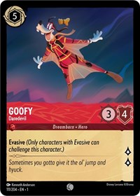 Disney Lorcana Single - First Chapter - Goofy, Daredevil - FOIL Common/111 Lightly Played