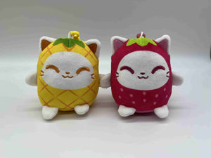 Plushiverse: Plushmate Besties - Fruit Cats [Strawberry + Pineapple]