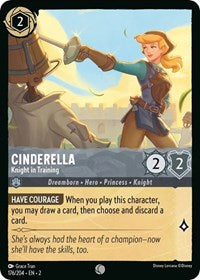 Disney Lorcana Single - Rise of The Floodborn - Cinderella - Knight in Training - Common/176 Lightly Played