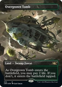 Magic: The Gathering - Unfinity - Overgrown Tomb (Borderless) (Galaxy Foil) - Rare/535 Lightly Played