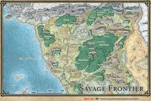 Dungeons and Dragons RPG: Forgotten Realms - Savage Frontier Map (31in x 21in)