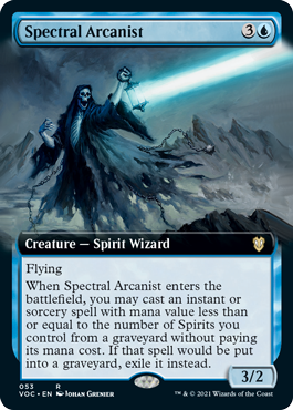 Magic: The Gathering - Commander: Innistrad: Crimson Vow - Spectral Arcanist (Extended Art) Rare/053 Lightly Played