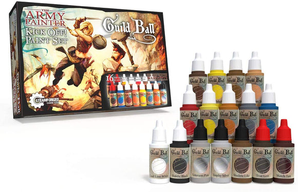 The Army Painter Guildball Miniature Paints, Army Paint Set of 16 Dropper Bottle Paints for Miniatures from Guild Ball Board Game - Guild Ball Kick Off Paint Set