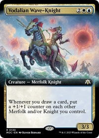 Magic: The Gathering Single - March of The Machine - Vodalian Wave-Knight (Extended Art) - Rare/0130 - Lightly Played