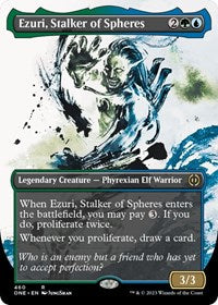 Magic: The Gathering Single - Phyrexia: All Will Be One - Ezuri, Stalker of Spheres (Showcase) (Step-and-Compleat Foil) - Rare/416 Lightly Played