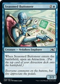 Magic: The Gathering - Unfinity - Seasoned Buttoneer (Foil) - Common/058 Lightly Played