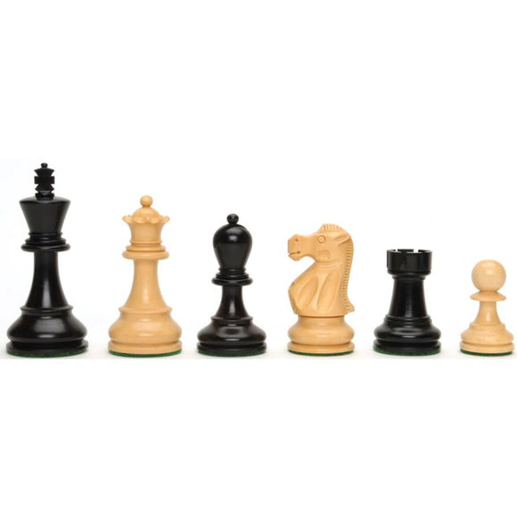 Classic Staunton Chessmen – Weighted & Handpolished Black Stained Wood with 3.22 in. King