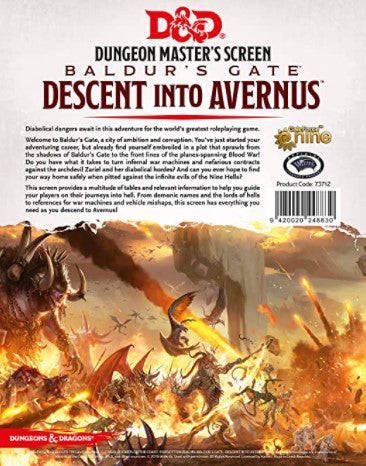 D&D 5th Edition: DM Screen - Descent into Avernus