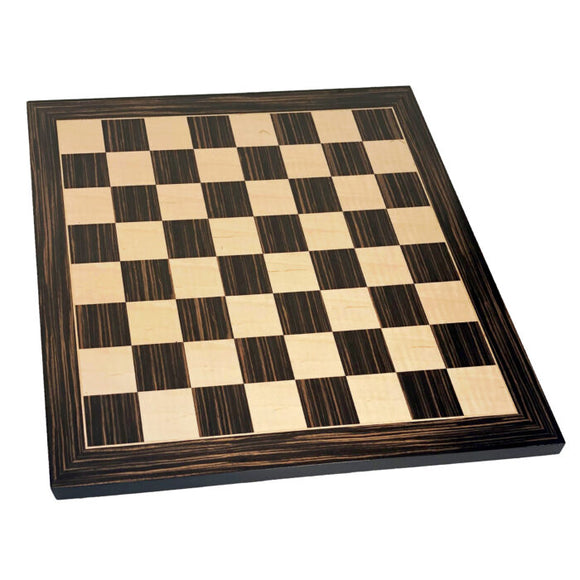 Deluxe Chess Board – Zebra & Natural Wood 19 in.