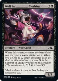 Magic: The Gathering - Unfinity - Wolf in ______ Clothing (Foil) - Common/095 Lightly Played
