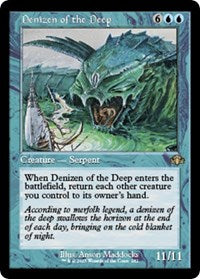 Magic: The Gathering Single - Dominaria Remastered - Denizen of the Deep (Retro Frame) (Foil) - Rare/282 Lightly Played