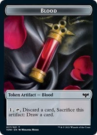 Magic: The Gathering - Innistrad: Crimson Vow - Blood (017) // Wolf (014) Double-sided Token FOIL Token/017 Lightly Played