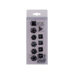 ULTRA PRO: 11CT POLYHEDRAL DICE: ECLIPSE JET BLACK