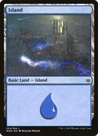 Magic: The Gathering - War of the Spark - Island (254) Legendary/254 Lightly Played