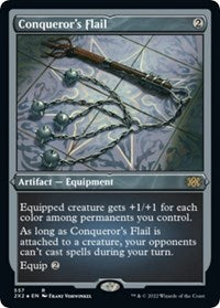 Magic: The Gathering Single - Double Masters 2022 - Conqueror's Flail (Foil Etched) - Rare/557 Lightly Played