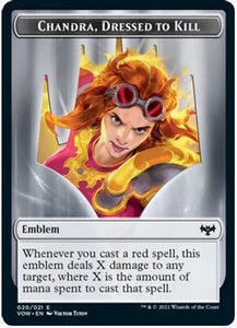 Magic: The Gathering - Innistrad: Crimson Vow - Blood // Emblem - Chandra, Dressed to Kill Double-sided Token FOIL/117 Lightly Played