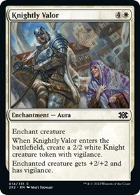 Magic: The Gathering Single - Double Masters 2022 - Knightly Valor - FOIL Common/014 Lightly Played