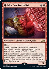 Magic: The Gathering - Unfinity - Goblin Cruciverbalist (Foil) - Rare/110 Lightly Played