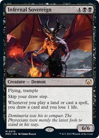 Magic: The Gathering Single - March of The Machine - Infernal Sovereign - Foil Mythic/0075 - Lightly Played