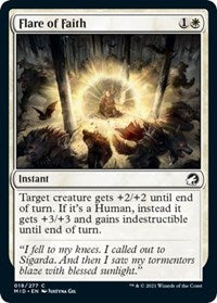 Magic: The Gathering Single - Innistrad: Midnight Hunt - Flare of Faith (Foil) - Common/016 Lightly Played