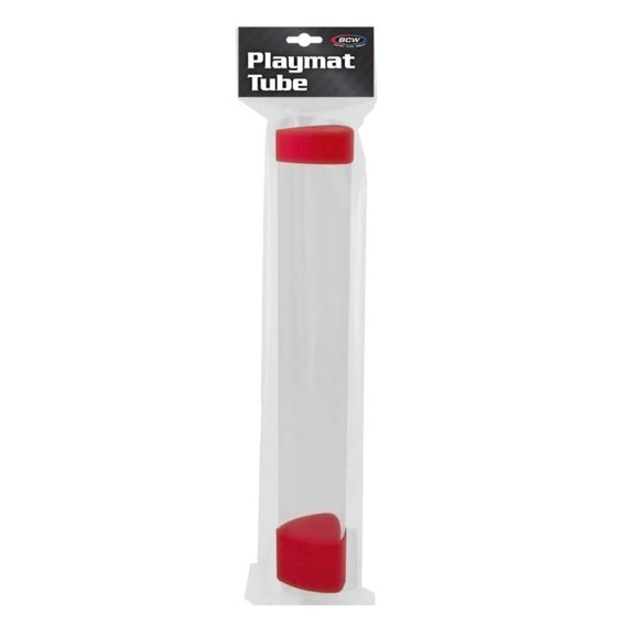 BCW SUPPLIES: CLEAR PLAYMAT TUBE WITH DICE CAP - RED
