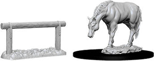 WizKids Deep Cuts Unpainted Miniatures: W10 Horse & Hitch