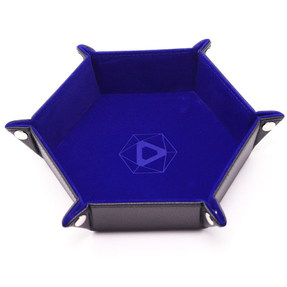 Table Armor Folding Dice Tray (Hexagonal) w/ Blue Velvet