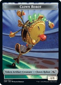 Magic: The Gathering - Unfinity - Clown Robot (002) // Treasure (012) Double-sided Token (Foil)- Common/002 Lightly Played