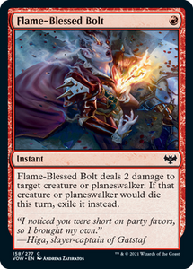 Magic: The Gathering - Innistrad: Crimson Vow - Flame-Blessed Bolt Common/158 Lightly Played