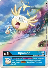 Digimon - Upamon (1-Year Anniversary Box Topper) BT1-003 RARE LIghtly Played