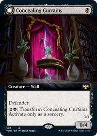 Magic: The Gathering Single - Innistrad: Crimson Vow - Concealing Curtains (Extended Art) - Rare/367 Lightly Played