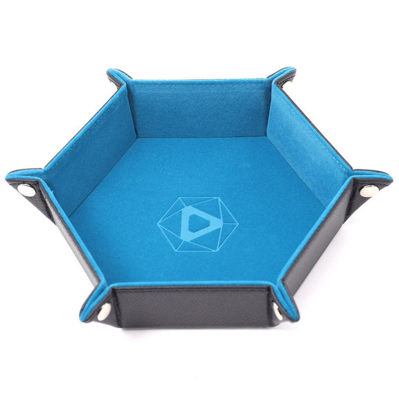 Table Armor Folding Dice Tray (Hexagonal) w/ Teal Velvet