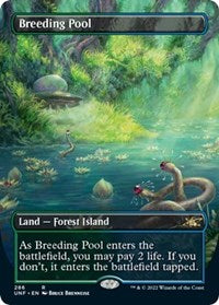 Magic: The Gathering - Unfinity - Breeding Pool (Borderless) (Galaxy Foil) - Rare/537 Lightly Played